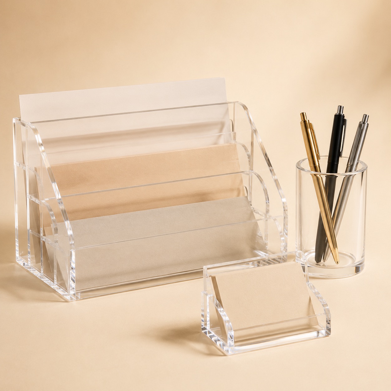 Acrylic Desk Organizer Trio